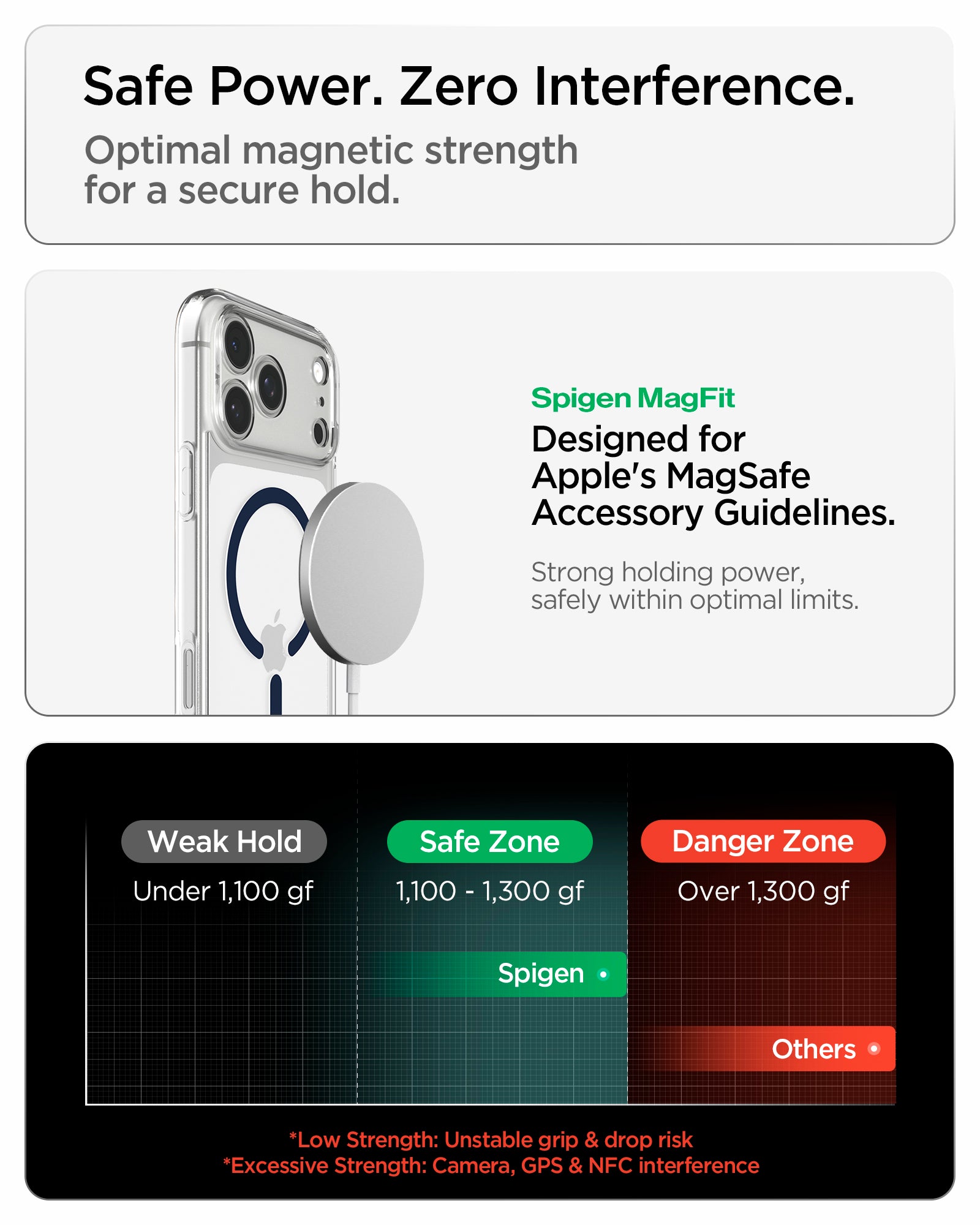 ACS10954CA - iPhone 17 Pro Ultra Hybrid (MagFit) in Clear Deep Blue showing optimized magnetic strength for a secure hold while minimizing interference
