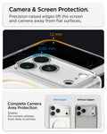ACS10068 - iPhone 17 Pro Ultra Hybrid (MagFit) in Clear Gold showing raised edges around the screen and camera area for added protection against scratches