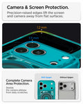 ACS11756 - iPhone 18 Pro / iPhone 17 Pro Ultra Hybrid C-One (Mag Fit) Bondi Blue showing raised edges around the screen and camera area for added protection against scratches and surface contact