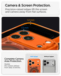ACS11757 - iPhone 18 Pro / iPhone 17 Pro Ultra Hybrid C-One (Mag Fit) Tangerine showing raised edges around the screen and camera area for added protection against scratches and surface contact