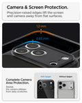 ACS10078CB - iPhone 18 Pro / iPhone 17 Pro Ultra Hybrid T (Mag Fit) in Matte Black showing raised edges around the screen and camera area for added protection against scratches and surface contact