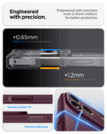 ACS12334 - iPhone 18 Pro Max / iPhone 17 Pro Max Liquid Air in Dark Cherry showing engineered with precision. even 0.01mm matters for better protection. seamless button fit. precision delivered.