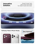 ACS12334 - iPhone 18 Pro Max / iPhone 17 Pro Max Liquid Air in Dark Cherry showing innovative solution. sound tunnel tech with a 1mm micro hole for cleaner sound, less noise.