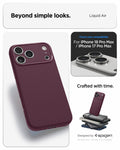 ACS12334 - iPhone 18 Pro Max / iPhone 17 Pro Max Liquid Air in Dark Cherry showing beyond simple looks. liquid air. designed by spigen.