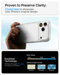 ACS10033 - iPhone 17 Pro Max Ultra Hybrid in Crystal Clear showing a clear case designed to preserve clarity with long-lasting anti-yellowing technology