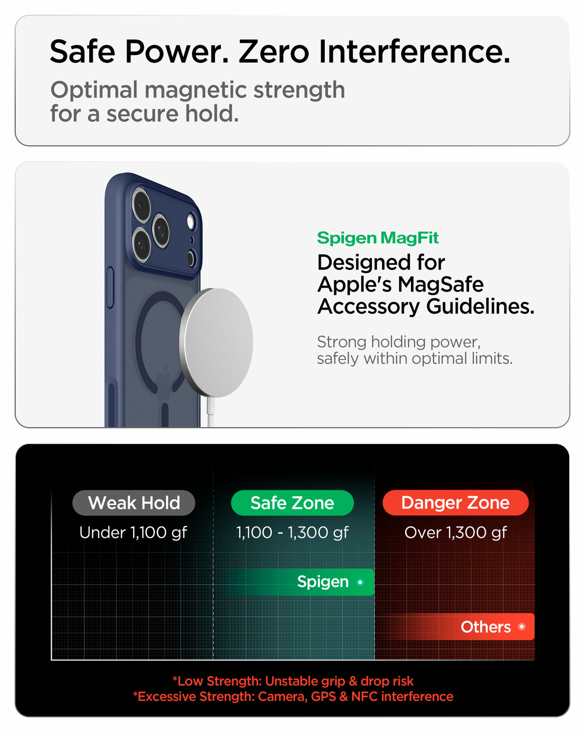 ACS11911 - iPhone 18 Pro Max / iPhone 17 Pro Max Ultra Hybrid (MagFit) in Frost Deep Blue showing optimal magnetic strength for a secure hold while minimizing interference