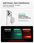  ACS10035 - iPhone 17 Pro Max Ultra Hybrid (MagFit) in Clear White showing optimized magnetic strength for a secure hold while minimizing interference
