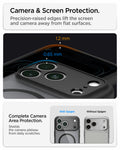 ACS10038 - iPhone 18 Pro Max / iPhone 17 Pro Max Ultra Hybrid (MagFit) in Frost Black showing raised edges around the screen and camera area for added protection against scratches and surface contact
