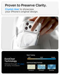 ACS11908 - iPhone 18 Pro Max / iPhone 17 Pro Max Ultra Hybrid Optik S (Mag Fit) Clear Silver showing a crystal-clear case finish and long-term resin clarity testing technology