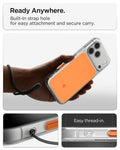 ACS10468CA - iPhone 18 Pro Max / iPhone 17 Pro Max Ultra Hybrid T (Mag Fit) in Glossy Orange showing ready anywhere. built in strap hole for easy attachment and secure carry