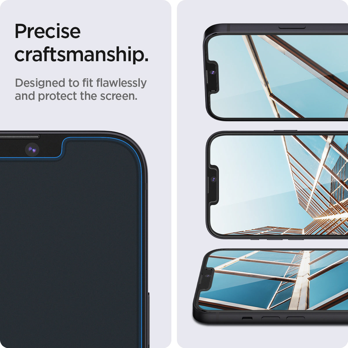 AGL03396 - iPhone 13 Mini Screen Protector EZ FIT GLAS.tR SLIM showing the precise craftsmanship. Designed to fit flawlessly and protect the screen