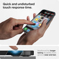 AGL03397 - iPhone 13 Mini Screen Protector EZ FIT GLAS.tR (Sensor Protection) showing the quick and undisturbed touch response time. Reinforced for longer lasting durability from general wear and tear