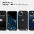 AGL03397 - iPhone 13 Mini Screen Protector EZ FIT GLAS.tR (Sensor Protection) showing the case friendly, flawless fit with all Spigen cases