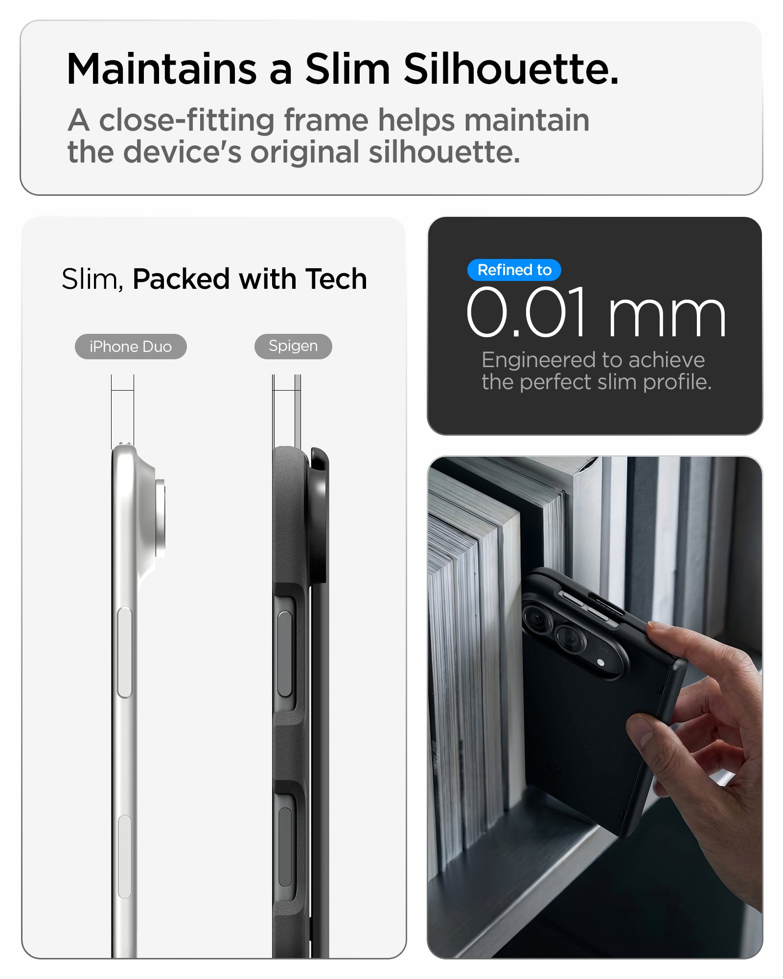 ACS11694 - iPhone Duo Air Fit Pro (Mag Fit) showing a close-fitting case profile designed to maintain a slim device silhouette.