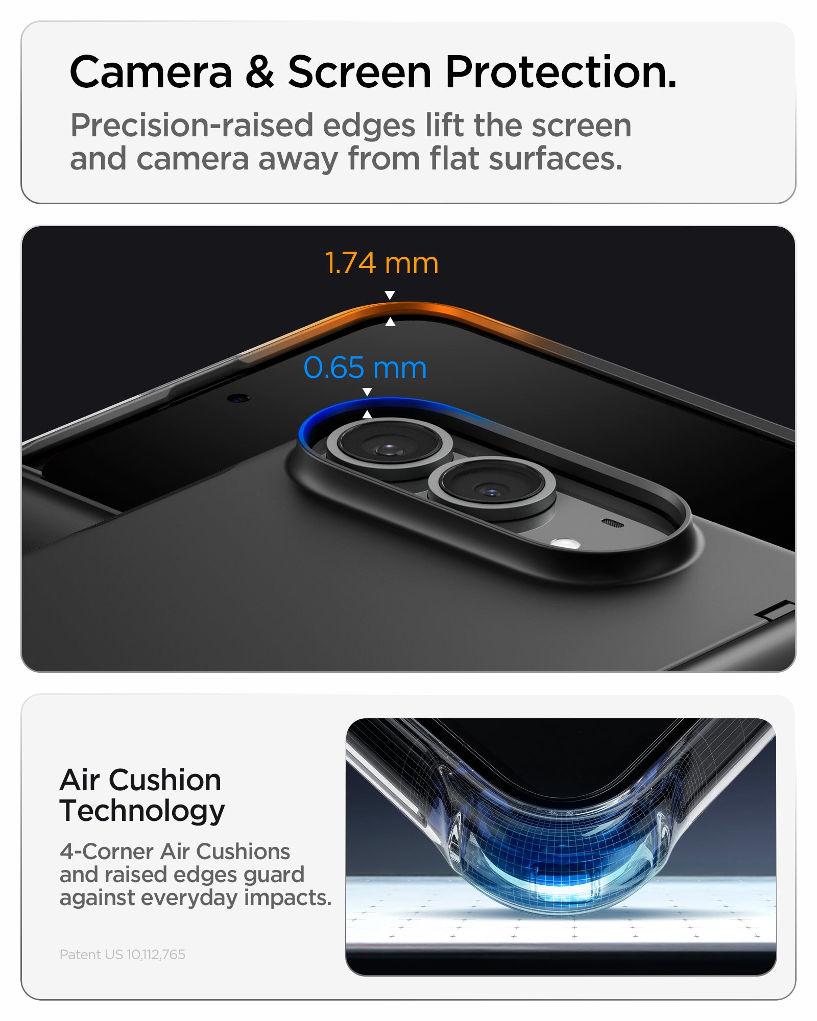 ACS11694 - iPhone Duo Air Fit Pro (Mag Fit) showing raised edges around the screen and camera with corner cushioning for everyday impact protection.