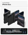 ACS11694 - iPhone Duo Air Fit Pro (Mag Fit) showing multiple views of a foldable phone with a protective case in different folded positions, highlighting its front and rear coverage.