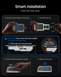 AGL12009 - iPhone Duo GLAS.tR EZ Fit Pro | Privacy showing step-by-step installation instructions for holding, pulling, pressing, sliding, and waiting 30 seconds.