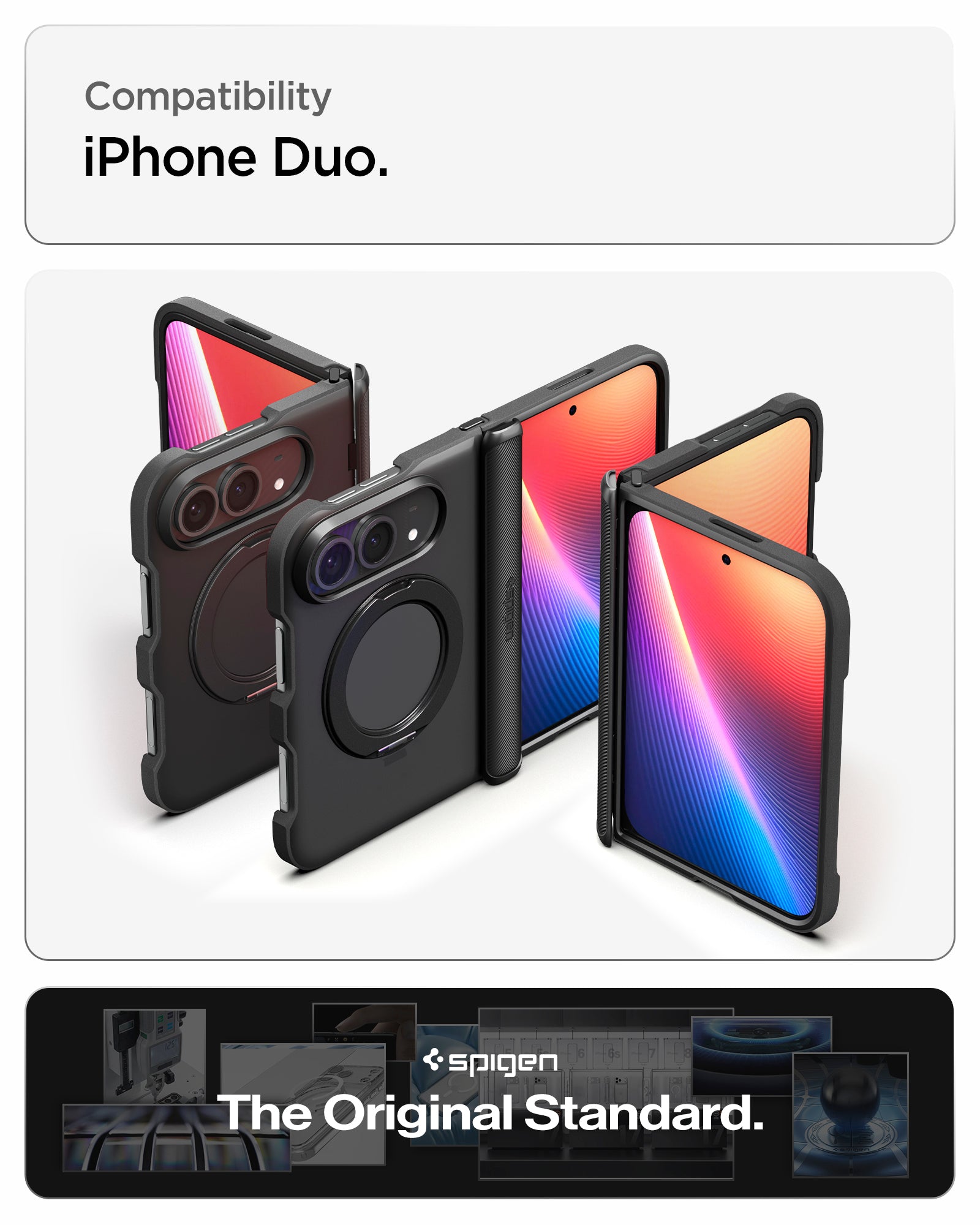 ACS11780 - iPhone Duo Slim Armor Pro S (Mag Fit) showing compatibility across multiple folded and unfolded configurations