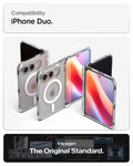 ACS11688 - iPhone Duo Ultra Hybrid Pro (Mag Fit) in Clear White showing compatibility across multiple folded and unfolded configurations