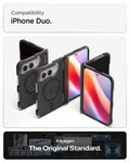 ACS11689 - iPhone Duo Ultra Hybrid Pro (Mag Fit) in Frost Black showing compatibility across multiple folded and unfolded configurations