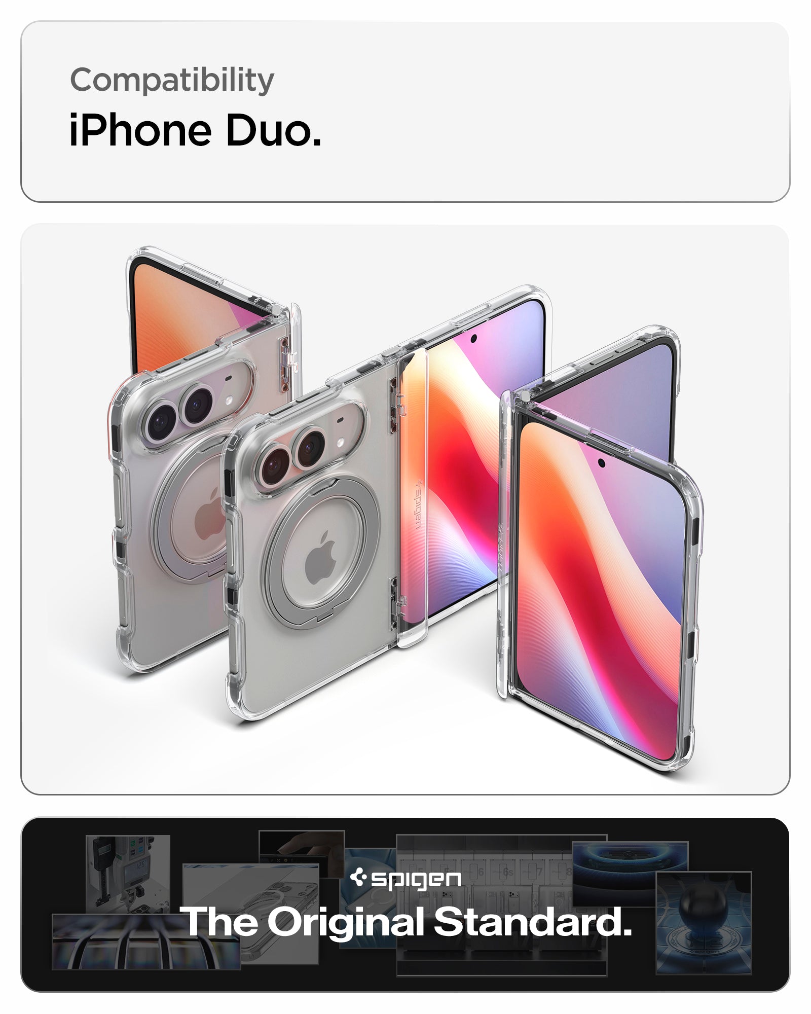 ACS11782 - iPhone Duo  Ultra Hybrid Pro S (Mag Fit) showing compatibility across multiple folded and unfolded configurations