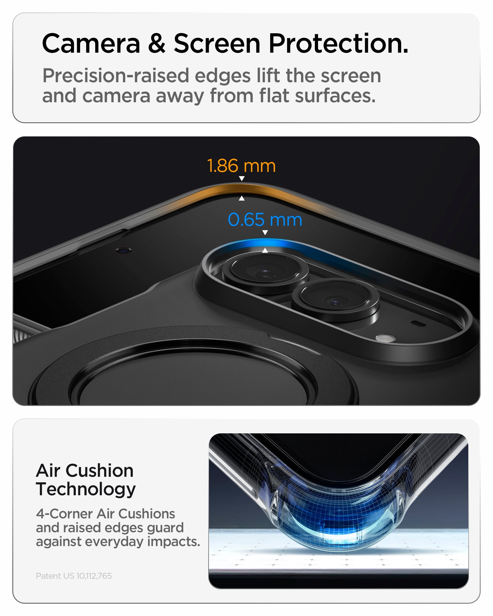 ACS11780 - iPhone Duo Slim Armor Pro S (Mag Fit) showing raised screen and camera edges with reinforced corner cushioning