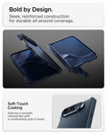 ACS11691 - iPhone Duo Tough Armor Pro (Mag Fit) in Metal Slate showing the transparent case design and long-term clarity testing technology