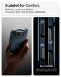 ACS11691 - iPhone Duo Tough Armor Pro (Mag Fit) in Metal Slate showing contoured edges and wider button cutouts designed for a secure grip and easy access
