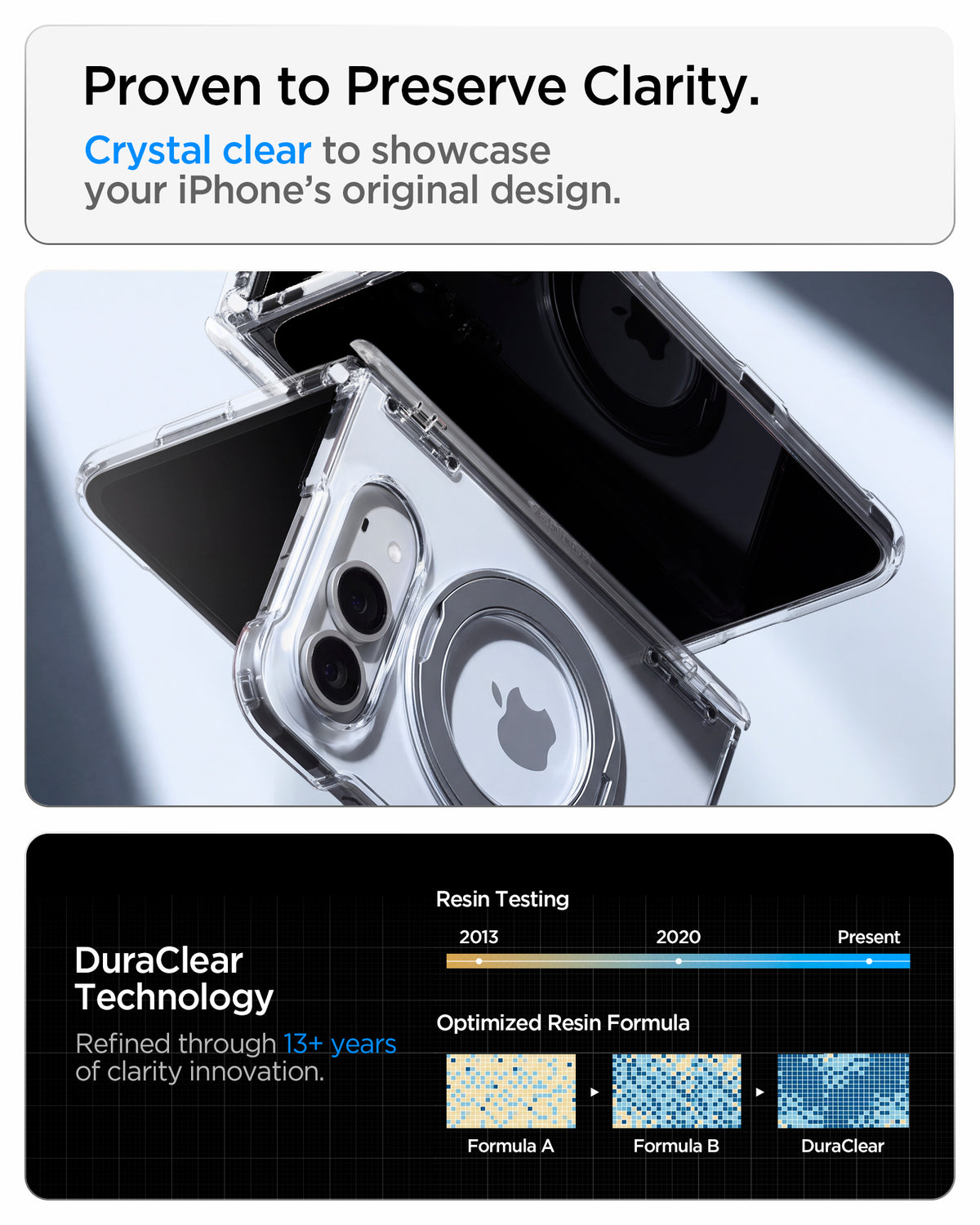 ACS11782 - iPhone Duo  Ultra Hybrid Pro S (Mag Fit) showing proven to preserve clarity.