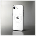 ACS09150 - iPhone 16e Case Liquid Crystal (MagFit) in Clear White showing the back and partial side