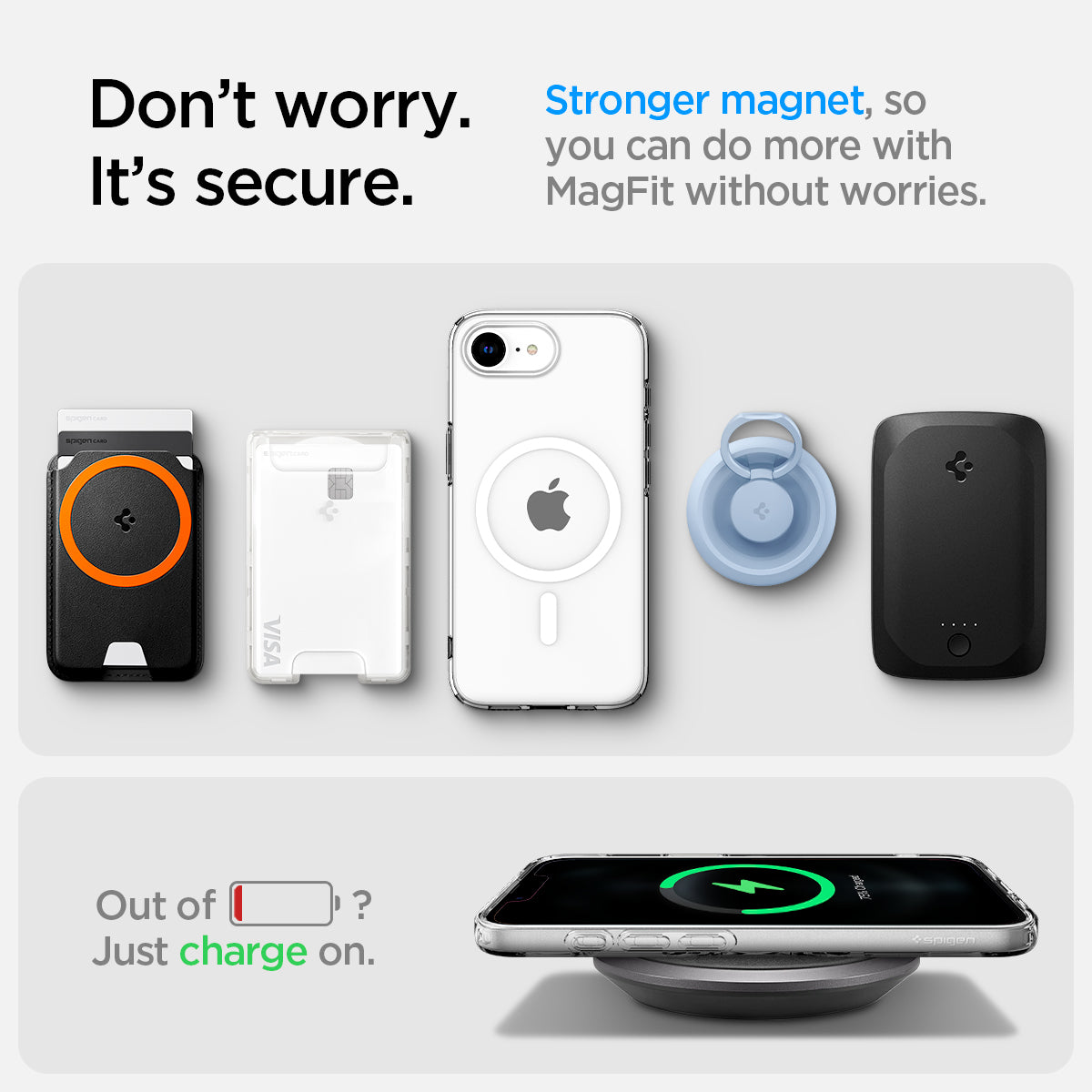 ACS09150 - iPhone 16e Case Liquid Crystal (MagFit) in Clear White showing the security. Stronger magnet, so you can do more with MaFit without worries