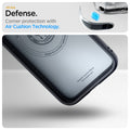 ACS09155 - iPhone 16e Case Nano Pop (MagFit) in Black Sesame showing the all-day defense. Corner protection with Air Cushion Technology