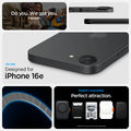 ACS09135 - iPhone 16e Case Thin Fit (MagFit) in Black showing the all new designed for iPhone 16e. MagFit compatible.