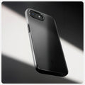 ACS09135 - iPhone 16e Case Thin Fit (MagFit) in Black showing the back, partial side and bottom