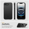 ACS09135 - iPhone 16e Case Thin Fit (MagFit) in Black showing the minimal aesthetic design. For simple protection, day in, and day out