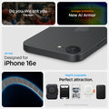 ACS09136 - iPhone 16e Case Tough Armor AI (MagFit) in Gunmetal showing the all new design for iPhone 16e with stronger protection New AI Armor and MagFit compatible