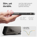 ACS09136 - iPhone 16e Case Tough Armor AI (MagFit) in Gunmetal showing the slim, yet durable. Just the right amount of added depth for optimal slimness. 0.31