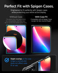 AGL12007 - iPhone Duo Glas.tR EZ Fit Pro showing screen coverage and case compatibility with a close-up of the protected display edges.