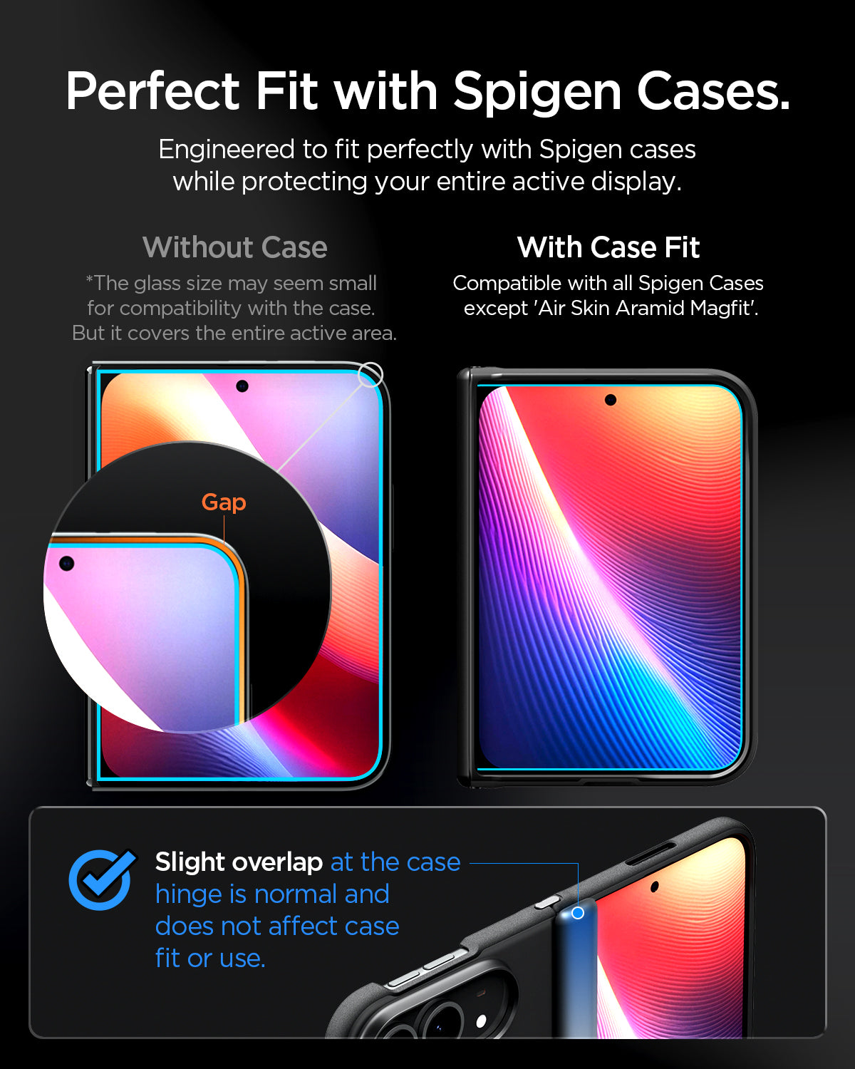 AGL12007 - iPhone Duo Glas.tR EZ Fit Pro showing screen coverage and case compatibility with a close-up of the protected display edges.