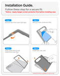 ACS11688 - iPhone Duo Ultra Hybrid Pro (Mag Fit) in Clear White showing a four-step installation guide for securing the front and rear case