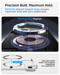 ACS11688 - iPhone Duo Ultra Hybrid Pro (Mag Fit) in Clear White showing an aligned N52 magnet array and ultra-slim magnetic profile
