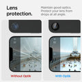 AGL09279 - iPhone 16e Optik Pro EZ Fit Lens Protector in Black showing the lens protection. Maintain good optics. Protect your lens from drops