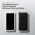 AGL01867 - iPhone SE Series Alignmaster Full Cover Screen Protector showing the alignment tool is made of materials that doesn't hurt your iPhone. To damage to the device