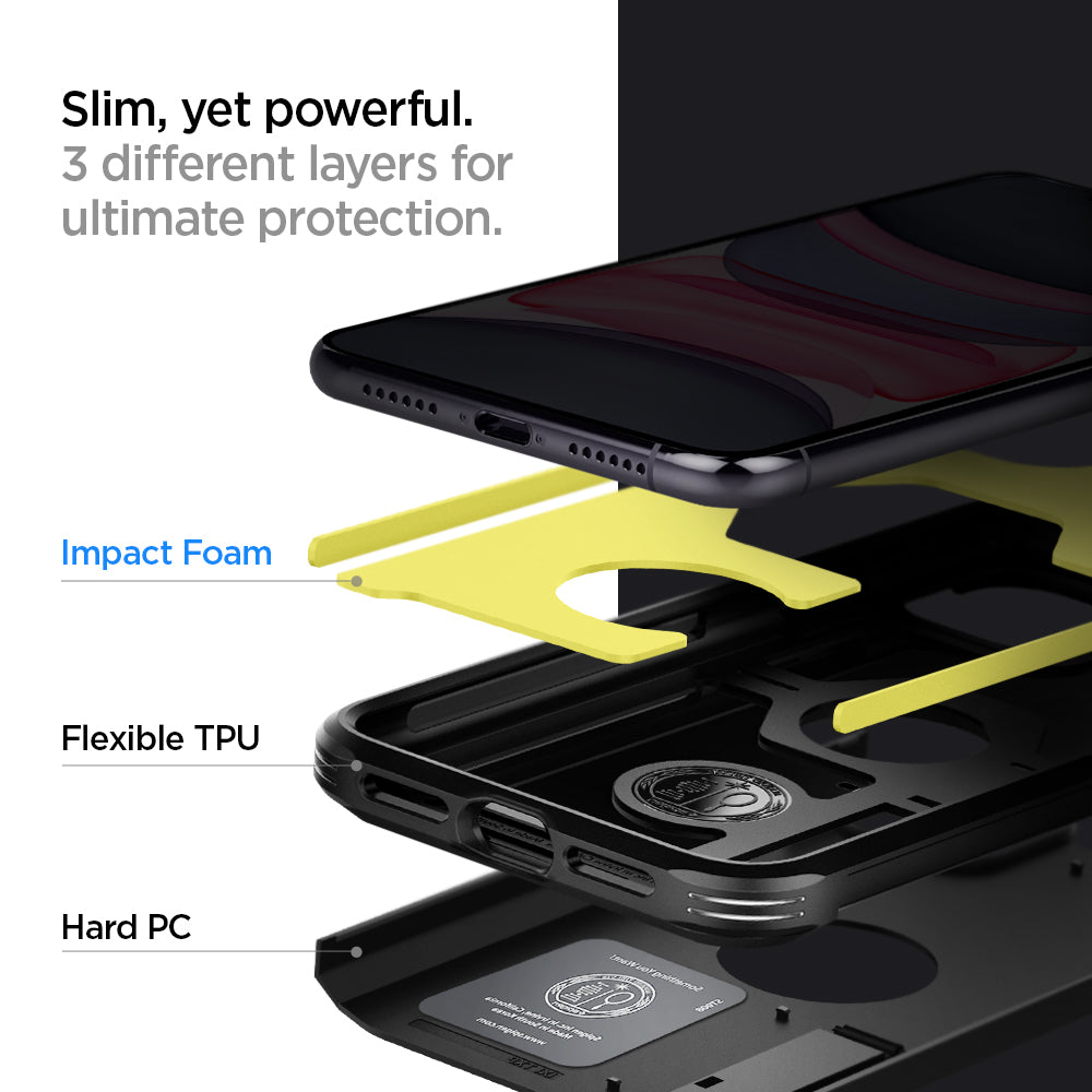 076CS27190 - iPhone 11 Tough Armor in XP Black showing slim yet, powerful