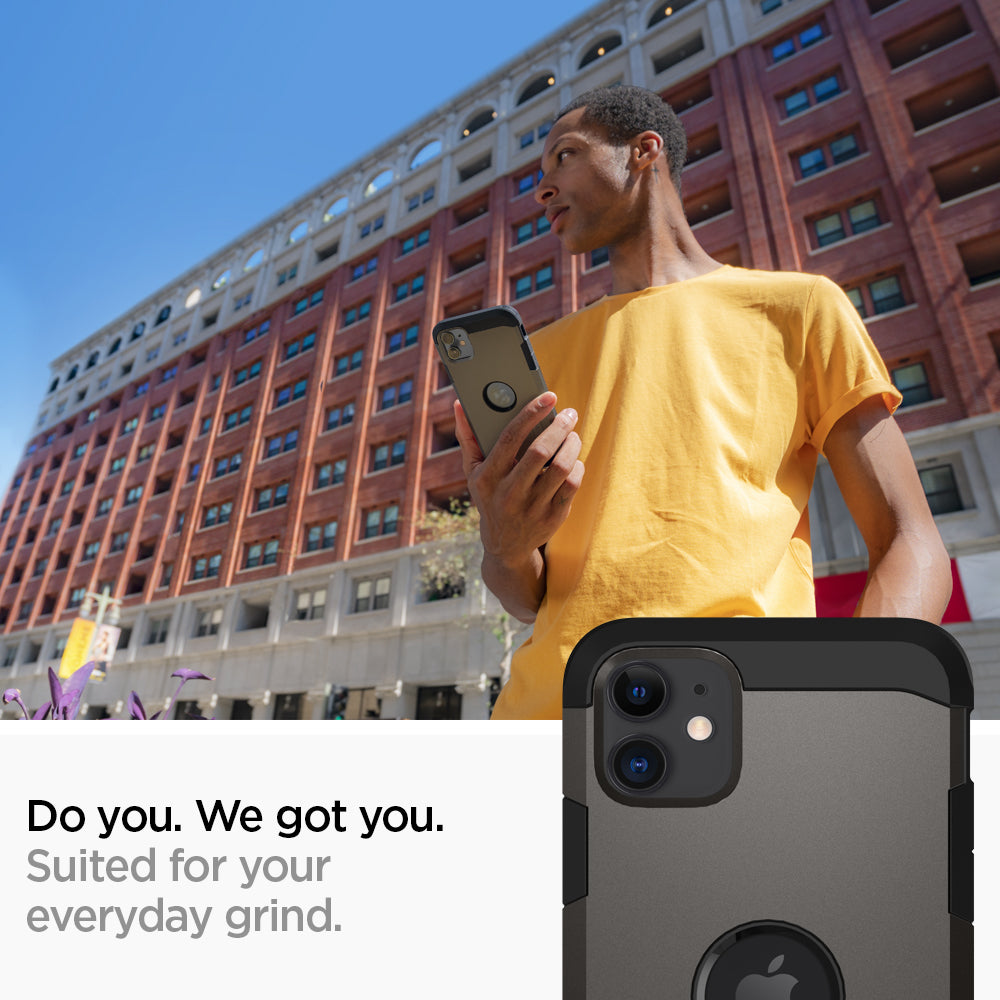076CS27438 - iPhone 11 Case Tough Armor in gunmetal showing do you. we got you.