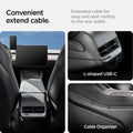 ACP07870 - Tesla Tap Pro Lock Wireless Car Mount ITLST90W in Black showing the convenient extend cable, extended cable for easy and neat routing to the rear outle