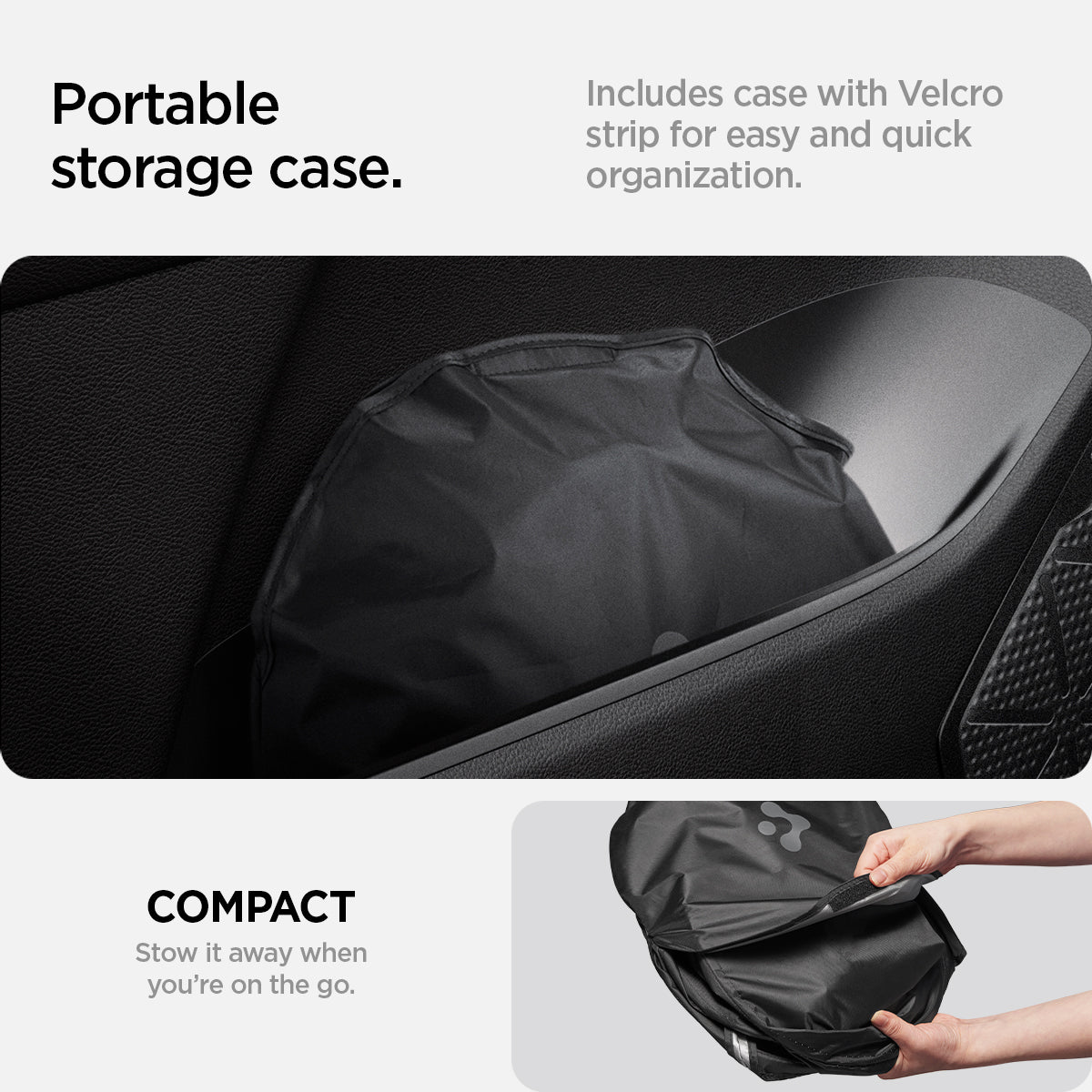 ACP09110 - Wrangler (2024) CryoShade JO260 in Black showing the portable storage case. Includes case with Velcro strip for easy and quick organization. COMPACT, stow it away when you're on the go