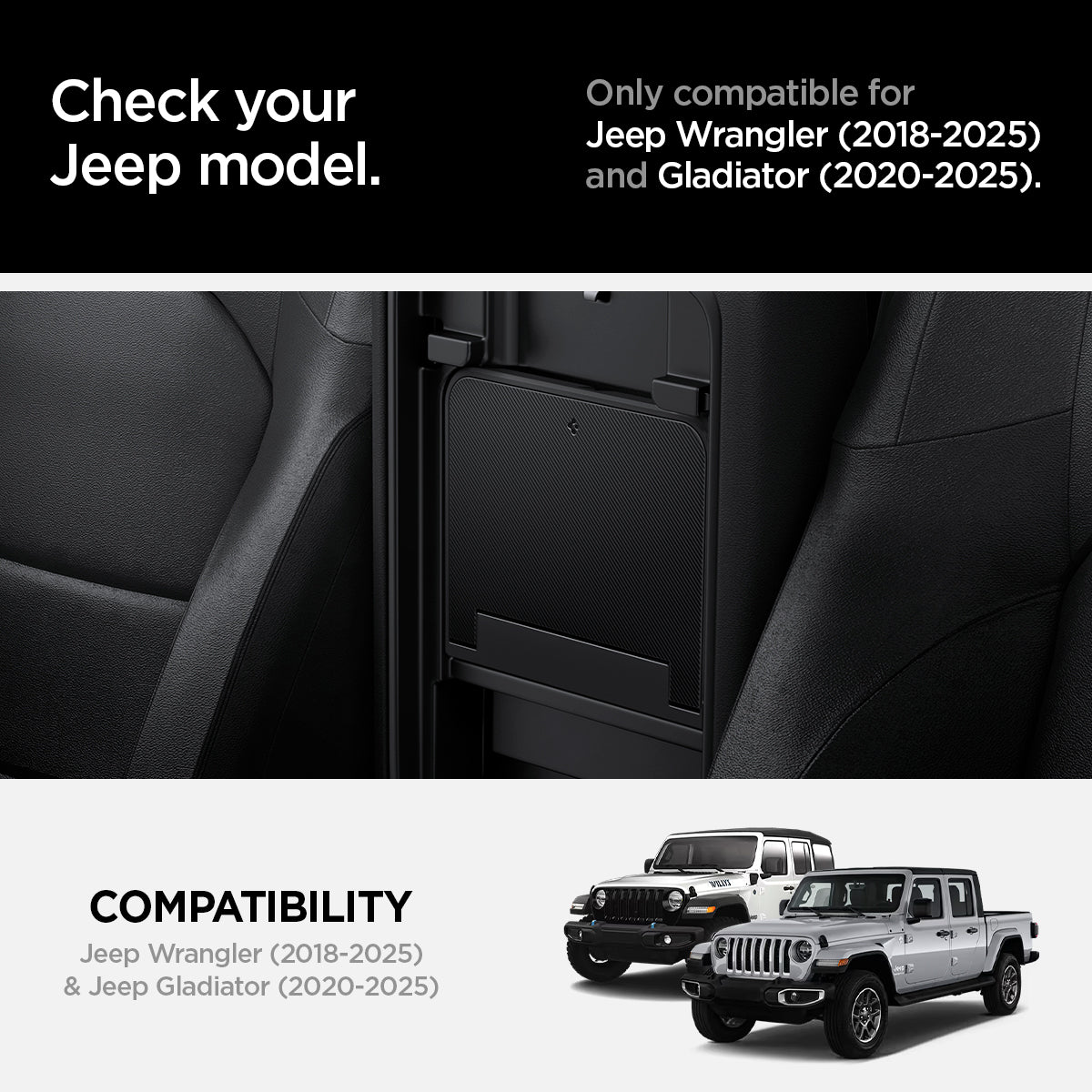 ACP09216 - Jeep Series -  Center Console Hidden Storage Box | JO221 check your jeep model. only compatible for jeep wrangler (2018-2025) and gladiator (2020-2025). compatibility jeep wrangler (2018-2025) and gladiator (2020-2025).