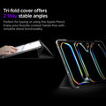 ACS09439 - iPad Pro 13-inch (2024) Case Liquid Air Folio in Black showing the tri-fold cover offers 2 way stable angles. Perfect for typing or using the Apple Pencil. Enjoy your favorite content hands-free with versatile stand functionality.