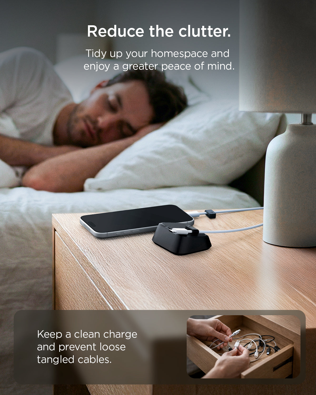 APP11145 - Magnetic Cable Holder | LD103 showing reduce the clutter. tidy up your homespace and enjoy a greater peace of mind